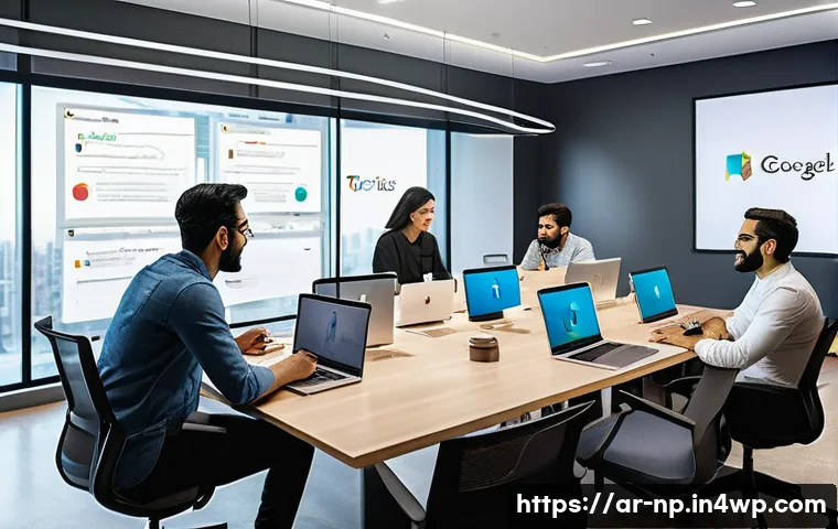 편집 및 개선 프로세스의 커뮤니티 구축 - A diverse group of Arabic-speaking professionals collaborating in a modern digital workspace, featur...